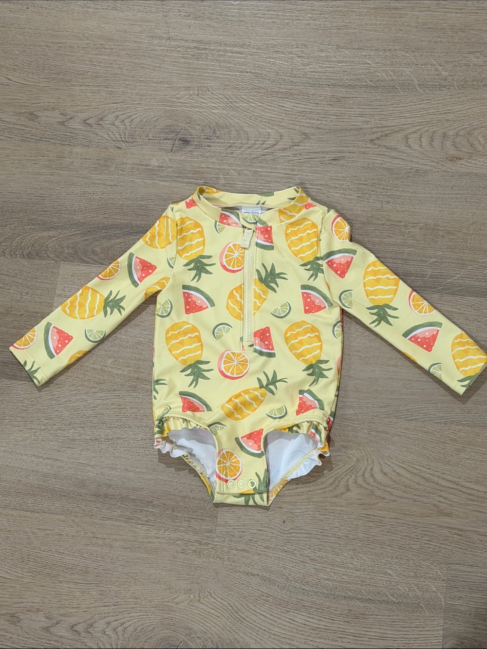 Carter’s Long-Sleeve Fruit-Print Kids Rashguard Swimsuit - 9M